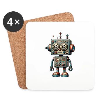 Le robot jouet a l’air perplexe - Dessous de verre (lot de 4) - blanc - Devant