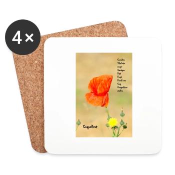 Coquelicot en normand - Dessous de verre (lot de 4) - blanc - Devant