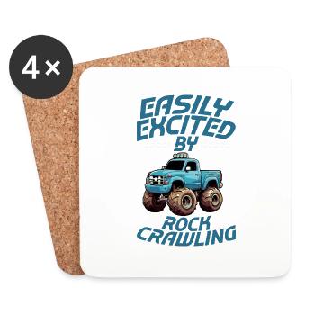 Easily Excited By Rock Crawling 4 - Coasters (set of 4) - white - Front