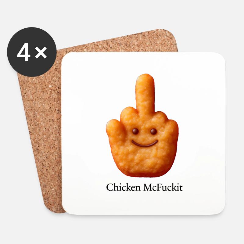 Chicken McFuckit - Untersetzer (4er-Set) - Weiß
