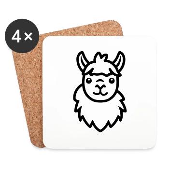 Alpaca llama - Coasters (set of 4) - white - Front