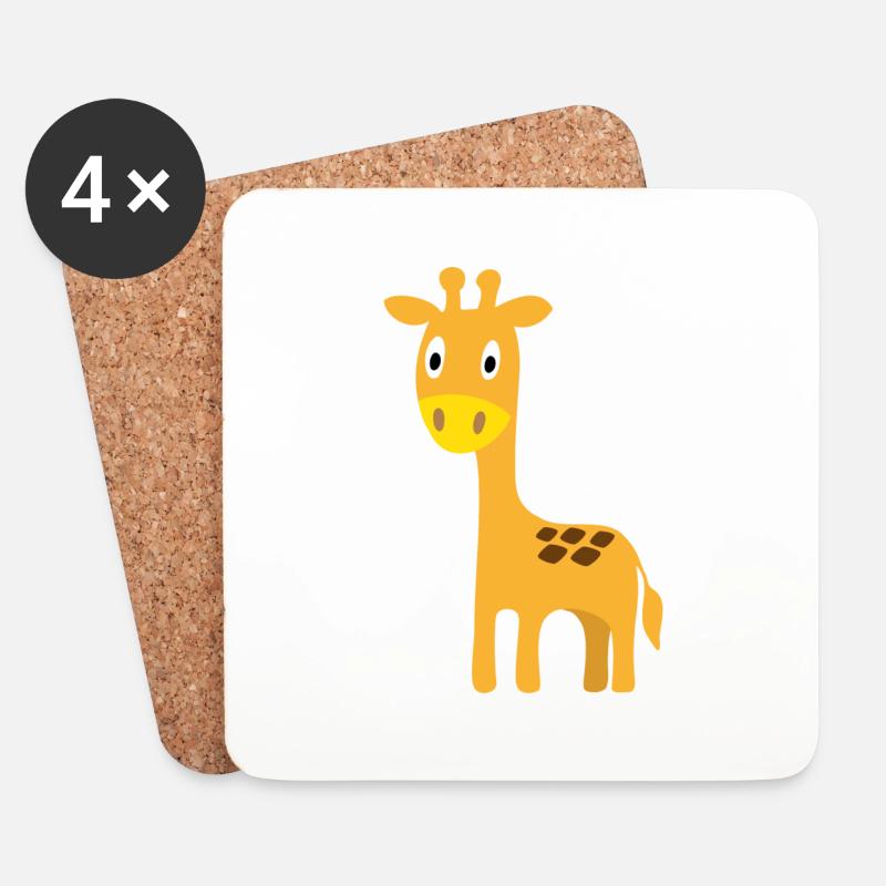 Giraffe Kinderbekleidung und Accessoires - Untersetzer (4er-Set) - Weiß