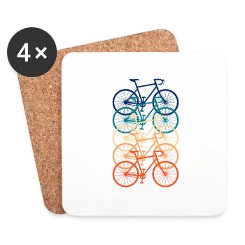 Fahrrad Rennrad Vintage Retro - Untersetzer (4er-Set) - Weiß - Vorne