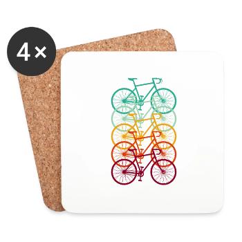 Fahrrad Rennrad Vintage Retro - Untersetzer (4er-Set) - Weiß - Vorne