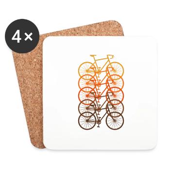 Vélo de route Vélo Vintage Rétro - Dessous de verre (lot de 4) - blanc - Devant
