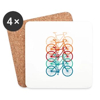 Fahrrad Rennrad Vintage Retro - Untersetzer (4er-Set) - Weiß - Vorne
