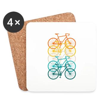 Fahrrad Rennrad Vintage Retro - Untersetzer (4er-Set) - Weiß - Vorne