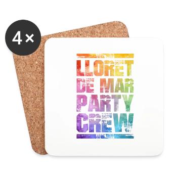 Lloret De Mar Party Crew Coloré - Dessous de verre (lot de 4) - blanc - Devant