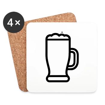 Bière - Dessous de verre (lot de 4) - blanc - Devant