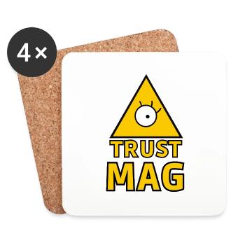 TRUST MAG ! - Dessous de verre (lot de 4) - blanc - Devant