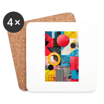 Retro Style - Abstrakte Formen - Untersetzer (4er-Set) - Weiß - Vorne