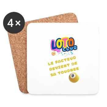 LOTO - BINGO - 9 - LE FACTEUR REVIENT DE TOURNEE - Dessous de verre (lot de 4) - blanc - Devant