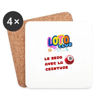 LOTO - BINGO - 8 - LE ZERO AVEC LA CEINTURE - Dessous de verre (lot de 4) - blanc - Devant