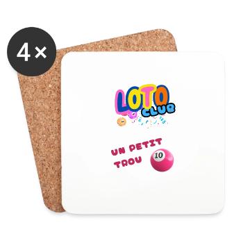 LOTO - BINGO - 10 - UN PETIT TROU - Dessous de verre (lot de 4) - blanc - Devant