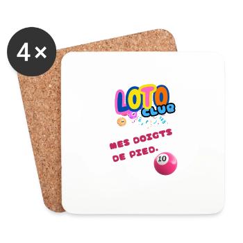 LOTO - BINGO - 10 -MES DOIGTS DE PIED - Dessous de verre (lot de 4) - blanc - Devant