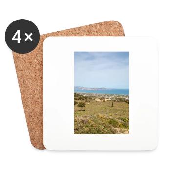Landscape of Kos and view of the coastline - Coasters (set of 4) - white - Front