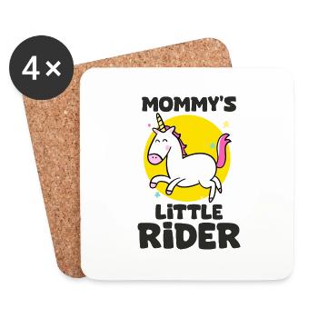 petit cavalier de maman cavalier chevaux bébé - Dessous de verre (lot de 4) - blanc - Devant