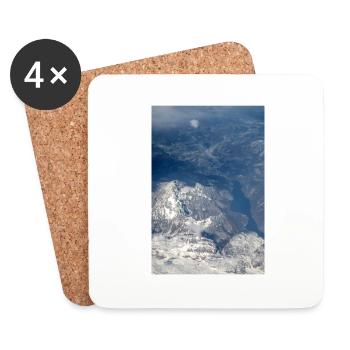 Formations nuageuses et Alpes près de la Zugspitze - Dessous de verre (lot de 4) - blanc - Devant