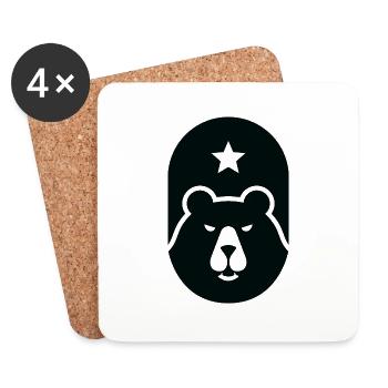 Ours mal léché - Dessous de verre (lot de 4) - blanc - Devant