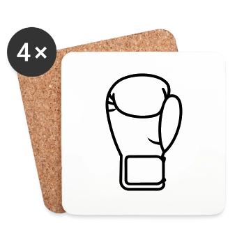 Boxhandschuh - Untersetzer (4er-Set) - Weiß - Vorne