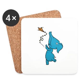 Elephant Dragon - Coasters (set of 4) - white - Front