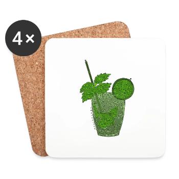 Laby Mojito (contour noir) - Dessous de verre (lot de 4) - blanc - Devant