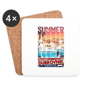 croatia hrvatska hrv hr zagreb split dubrovnik - Coasters (set of 4) - white - Front