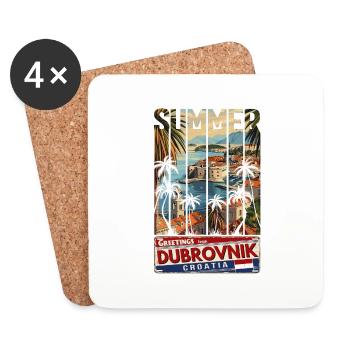 Croatia Kroatia travel summer croatia Dubrovnik - Coasters (set of 4) - white - Front