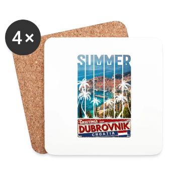 Kroatien Kroatien Reisen Sommer Kroatien Dubrovnik - Untersetzer (4er-Set) - Weiß - Vorne
