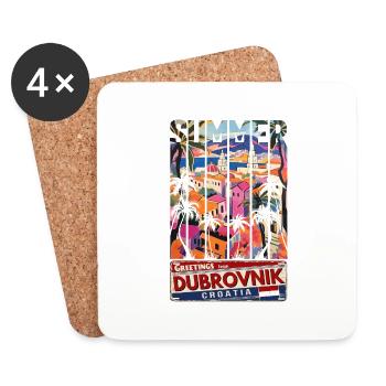 Croatia Kroatia travel summer croatia Dubrovnik - Coasters (set of 4) - white - Front