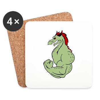 strongdragon 02 - Coasters (set of 4) - white - Front