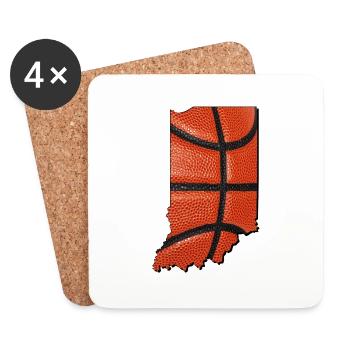 Echter Basketball in der Indiana State Landkarte - Untersetzer (4er-Set) - Weiß - Vorne