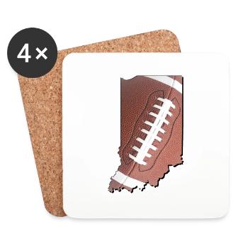 Le vrai football dans la carte de l’État de l’Indiana - Dessous de verre (lot de 4) - blanc - Devant