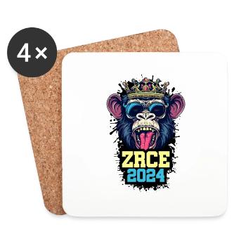 Zrce 2024 Affe - Untersetzer (4er-Set) - Weiß - Vorne