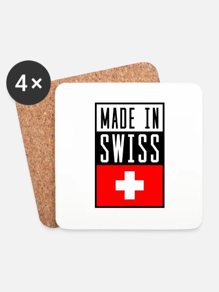swiss made in - Untersetzer (4er-Set) - Weiß