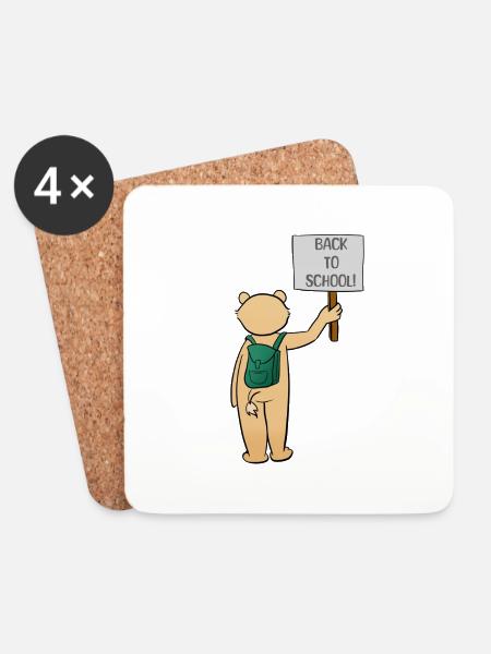 Back to School - Coasters (set of 4) - white
