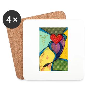 Heart - Coasters (set of 4) - white - Front