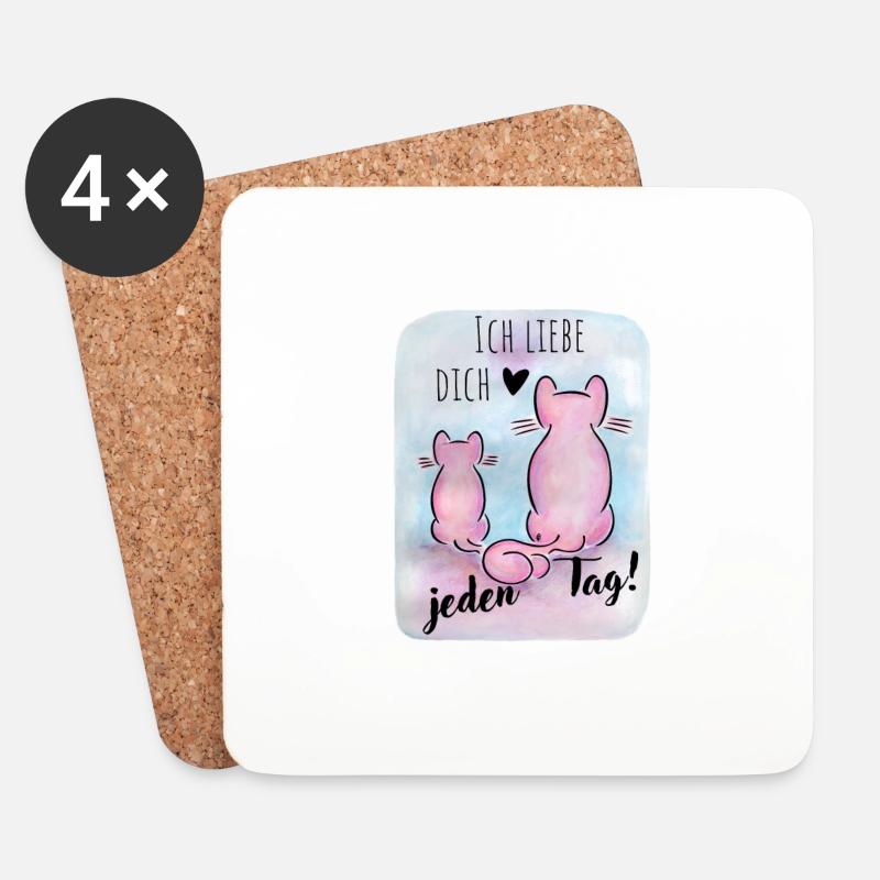 Ich liebe dich jeden Tag! - Untersetzer (4er-Set) - Weiß