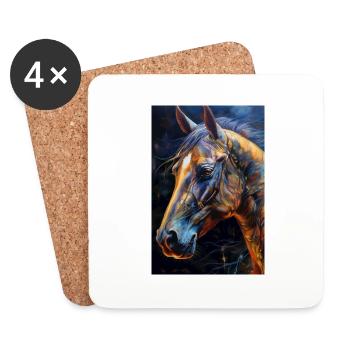 Ein Portrait von einem Pferd 1 - Untersetzer (4er-Set) - Weiß - Vorne