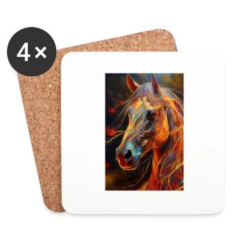 Ein Portrait von einem Pferd 3 - Untersetzer (4er-Set) - Weiß - Vorne