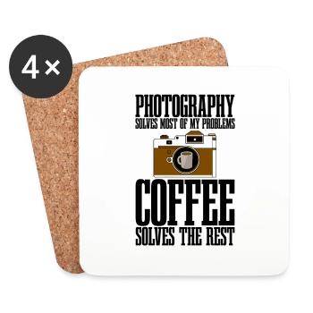Photography Solves Most Of My Problems 4 - Untersetzer (4er-Set) - Weiß - Vorne