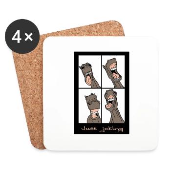 "Just joking" - Untersetzer (4er-Set) - Weiß - Vorne