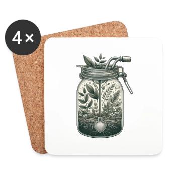 Plant (grounds) Gifts - Coasters (set of 4) - white - Front