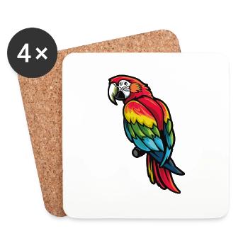 Macaw parrot - Coasters (set of 4) - white - Front