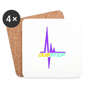 Dub Step Techno Musik Puls Herzschlag Frequenz - Untersetzer (4er-Set) - Weiß - Vorne