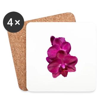 Phalaenopsis Hybride Pink Lila Orchideenblüte - Untersetzer (4er-Set) - Weiß - Vorne