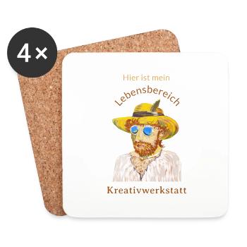 C’est mon domaine de vie : l’atelier créatif - Dessous de verre (lot de 4) - blanc - Devant