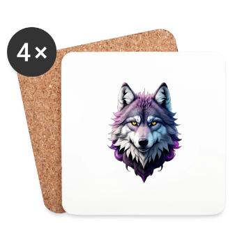 Wolf - Untersetzer (4er-Set) - Weiß - Vorne