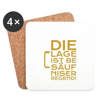 Bier Die Lage ist besäufniserregend - Untersetzer (4er-Set) - Weiß - Vorne