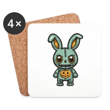 Hase Halloween Lustig Zombie - Untersetzer (4er-Set) - Weiß - Vorne